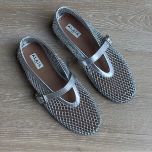 Alaia Silver Mesh Loafers